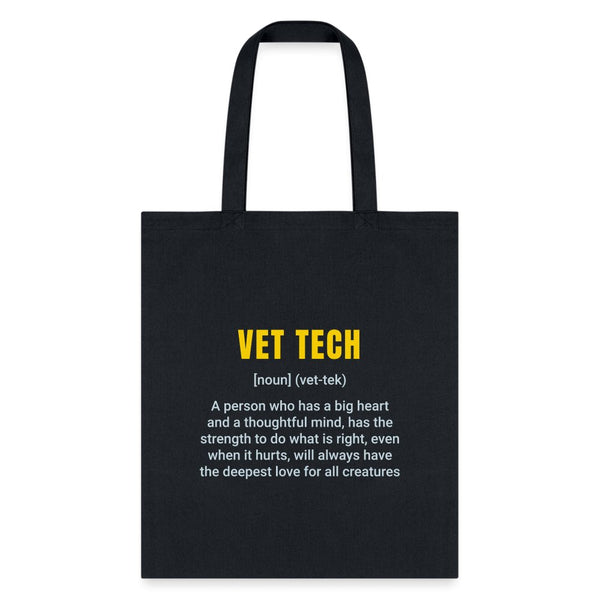 Vet Tech Definition Cotton Tote Bag-Tote Bag | Q-Tees Q800-I love Veterinary