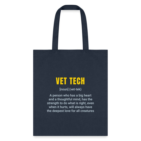 Vet Tech Definition Cotton Tote Bag-Tote Bag | Q-Tees Q800-I love Veterinary