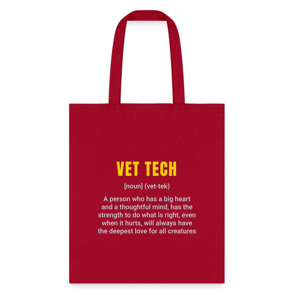 Vet Tech Definition Cotton Tote Bag-Tote Bag | Q-Tees Q800-I love Veterinary