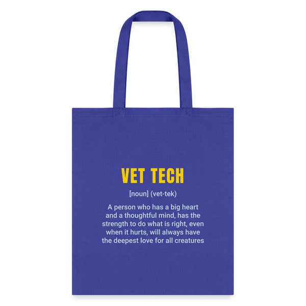 Vet Tech Definition Cotton Tote Bag-Tote Bag | Q-Tees Q800-I love Veterinary