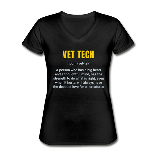 Vet Tech Definition Women's V-Neck T-Shirt-Women's V-Neck T-Shirt | Fruit of the Loom L39VR-I love Veterinary