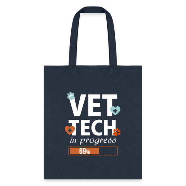 Vet Tech in progress Cotton Tote Bag-Tote Bag | Q-Tees Q800-I love Veterinary