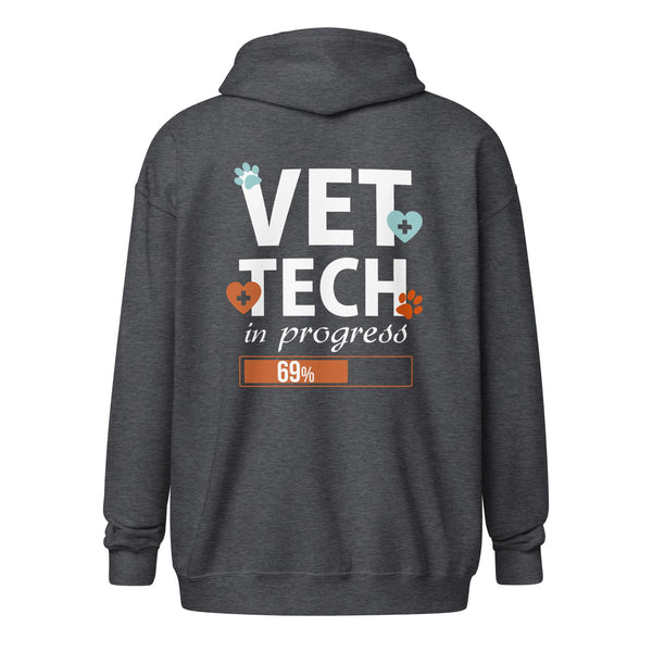 Vet Tech in progress Unisex Zip Hoodie-Unisex Heavy Blend Zip Hoodie | Gildan 18600-I love Veterinary