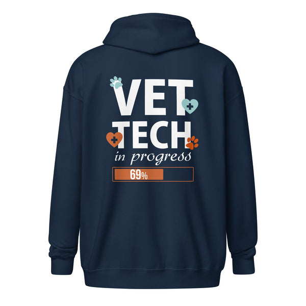 Vet Tech in progress Unisex Zip Hoodie-Unisex Heavy Blend Zip Hoodie | Gildan 18600-I love Veterinary