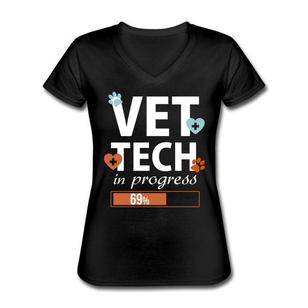 Vet Tech in progress Women's V-Neck T-Shirt-Women's V-Neck T-Shirt | Fruit of the Loom L39VR-I love Veterinary