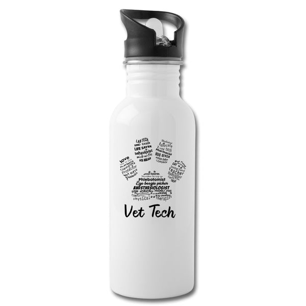 Vet Tech Paw Print 20oz Water Bottle-Water Bottle | BestSub BLH1-2-I love Veterinary