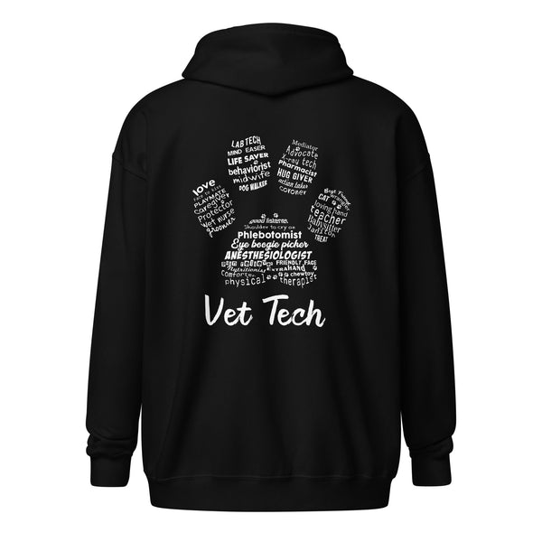 Vet Tech - Paw Print Unisex heavy blend zip hoodie-Unisex Zip Hoodie | Gildan 18600-I love Veterinary