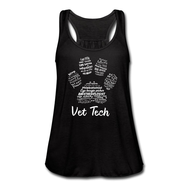 Vet Tech Pawprint Flowy Tank Top-Women's Flowy Tank Top by Bella | Bella B8800-I love Veterinary