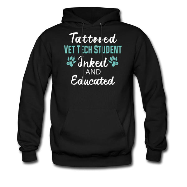 Vet Tech Student Inked and Educated Unisex Hoodie-Men's Hoodie | Hanes P170-I love Veterinary