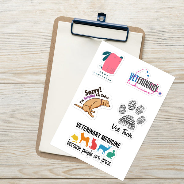 Vet Tech Week Designs no.1 Sticker sheet-Kiss-Cut Sticker Sheet-I love Veterinary