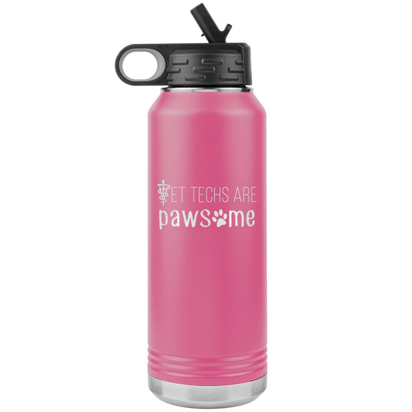Vet techs are pawesome Water Bottle Tumbler 32 oz-Water Bottle Tumbler-I love Veterinary