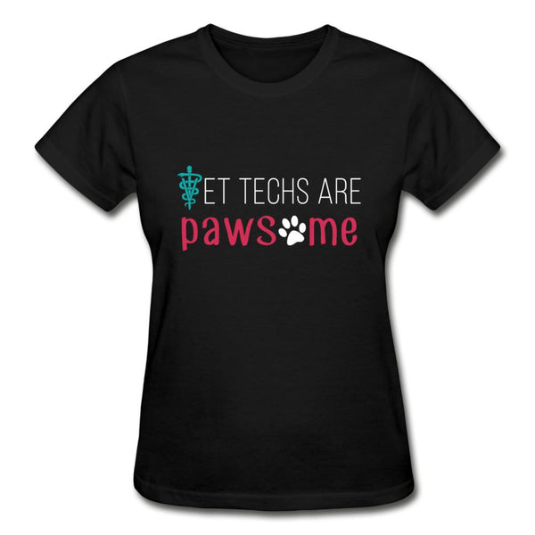 Vet techs are pawsome Gildan Ultra Cotton Ladies T-Shirt-Ultra Cotton Ladies T-Shirt | Gildan G200L-I love Veterinary