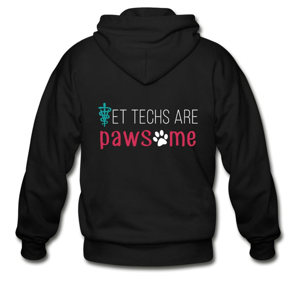 Vet Techs are pawsome Zip Hoodie-Heavy Blend Adult Zip Hoodie | Gildan G18600-I love Veterinary