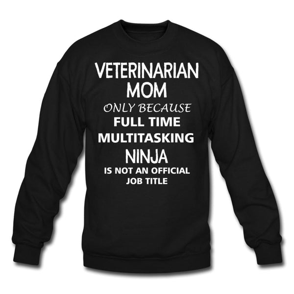 Veterinarian Mom Ninja Crewneck Sweatshirt-Unisex Crewneck Sweatshirt | Gildan 18000-I love Veterinary