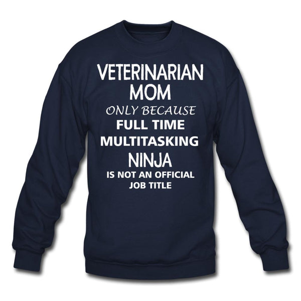 Veterinarian Mom Ninja Crewneck Sweatshirt-Unisex Crewneck Sweatshirt | Gildan 18000-I love Veterinary