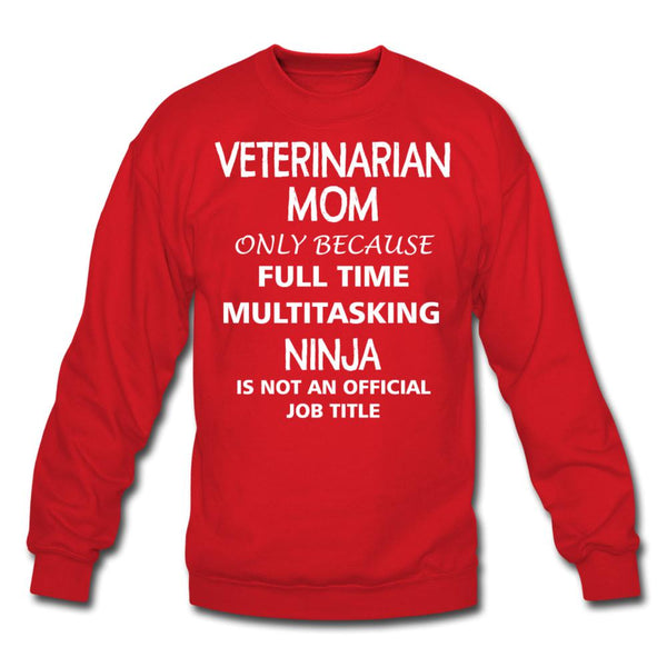 Veterinarian Mom Ninja Crewneck Sweatshirt-Unisex Crewneck Sweatshirt | Gildan 18000-I love Veterinary
