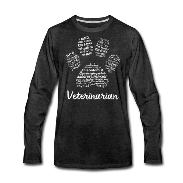 Veterinarian Paw Print Men's Premium Long Sleeve T-Shirt-Men's Premium Long Sleeve T-Shirt | Spreadshirt 875-I love Veterinary