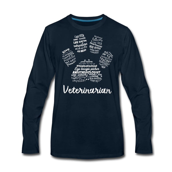 Veterinarian Paw Print Men's Premium Long Sleeve T-Shirt-Men's Premium Long Sleeve T-Shirt | Spreadshirt 875-I love Veterinary