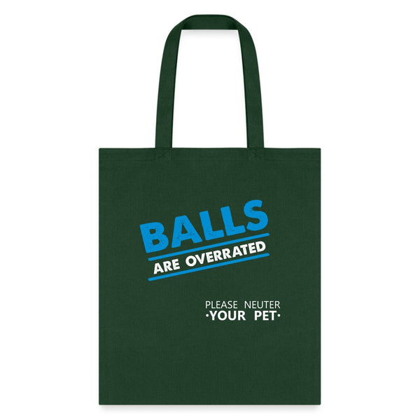 Veterinary - Balls are overrated Cotton Tote Bag-Tote Bag | Q-Tees Q800-I love Veterinary