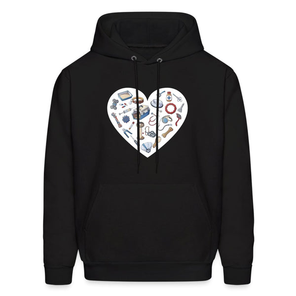 Veterinary Heart Unisex Hoodie-Men's Hoodie | Hanes P170-I love Veterinary