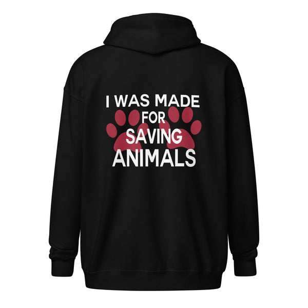 Veterinary - I was made for saving animals Unisex heavy blend zip hoodie-Unisex Zip Hoodie | Gildan 18600-I love Veterinary