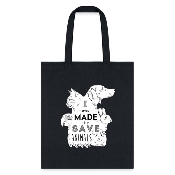 Veterinary - I was made to save animals White Cotton Tote Bag-Tote Bag | Q-Tees Q800-I love Veterinary