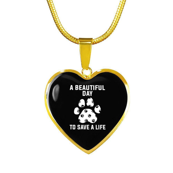 Veterinary Jewelry Gift Luxury Heart Necklace - A beautiful day to save a life-Necklace-I love Veterinary