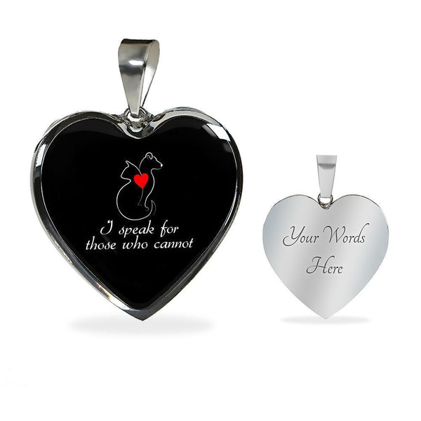 Veterinary Jewelry Gift Luxury Heart Necklace - I speak for those who cannot-Necklace-I love Veterinary