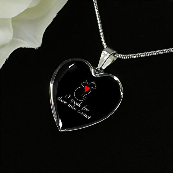 Veterinary Jewelry Gift Luxury Heart Necklace - I speak for those who cannot-Necklace-I love Veterinary