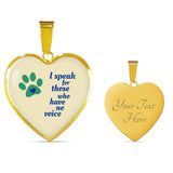 Veterinary Jewelry Gift Luxury Heart Necklace - I speak for those who have no voice-Necklace-I love Veterinary
