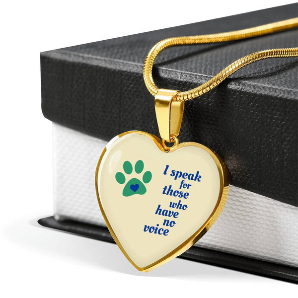 Veterinary Jewelry Gift Luxury Heart Necklace - I speak for those who have no voice-Necklace-I love Veterinary