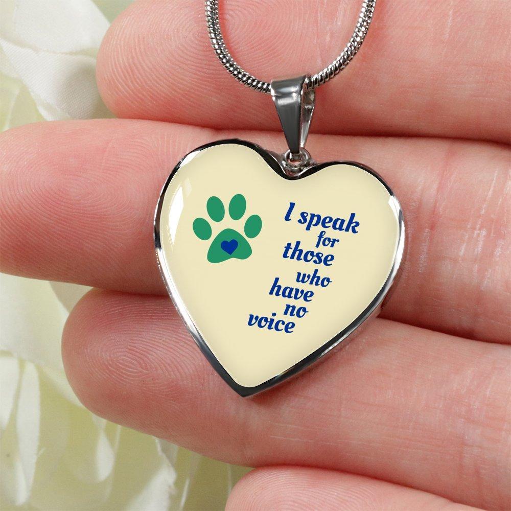 Veterinary Jewelry Gift Luxury Heart Necklace - I speak for those who have no voice-Necklace-I love Veterinary