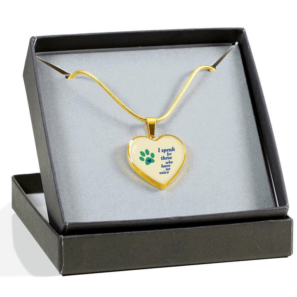 Veterinary Jewelry Gift Luxury Heart Necklace - I speak for those who have no voice-Necklace-I love Veterinary
