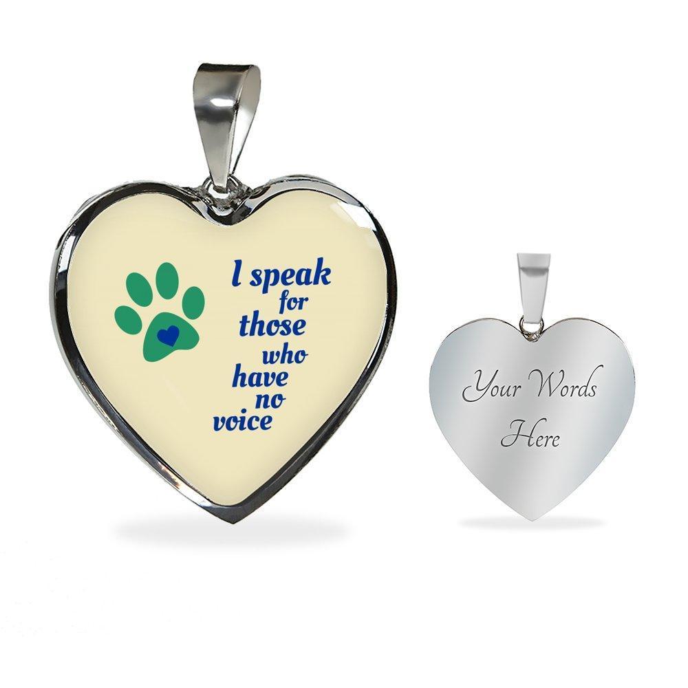 Veterinary Jewelry Gift Luxury Heart Necklace - I speak for those who have no voice-Necklace-I love Veterinary