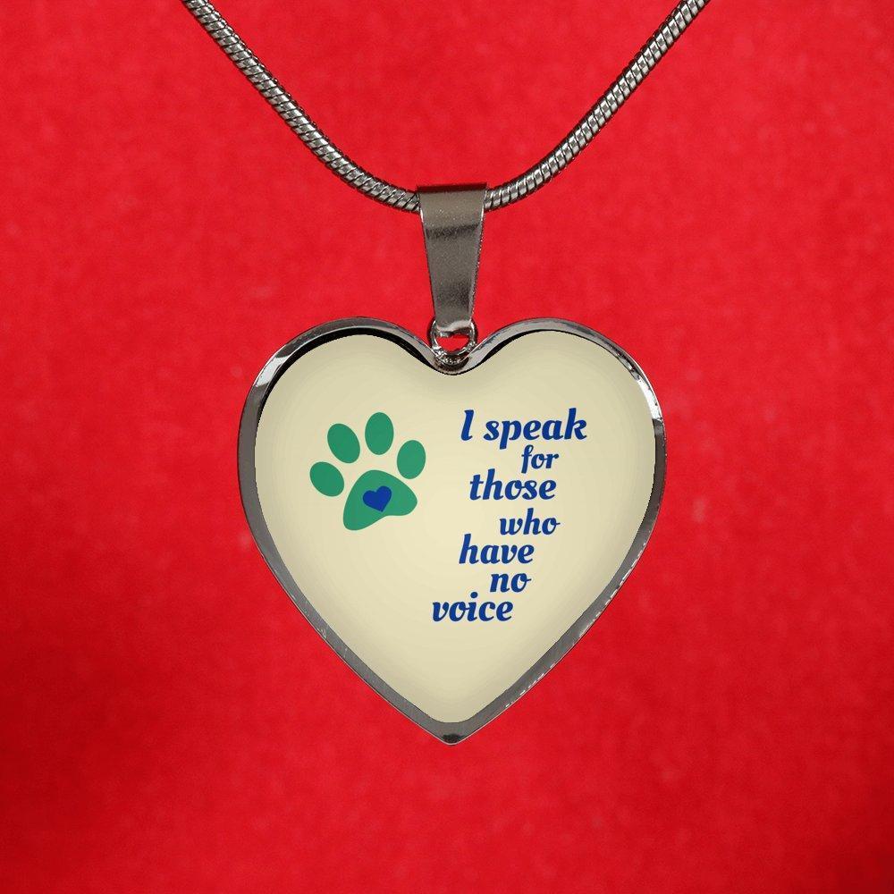 Veterinary Jewelry Gift Luxury Heart Necklace - I speak for those who have no voice-Necklace-I love Veterinary