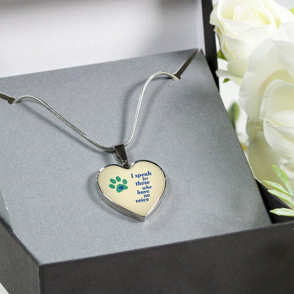 Veterinary Jewelry Gift Luxury Heart Necklace - I speak for those who have no voice-Necklace-I love Veterinary