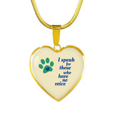 Veterinary Jewelry Gift Luxury Heart Necklace - I speak for those who have no voice-Necklace-I love Veterinary
