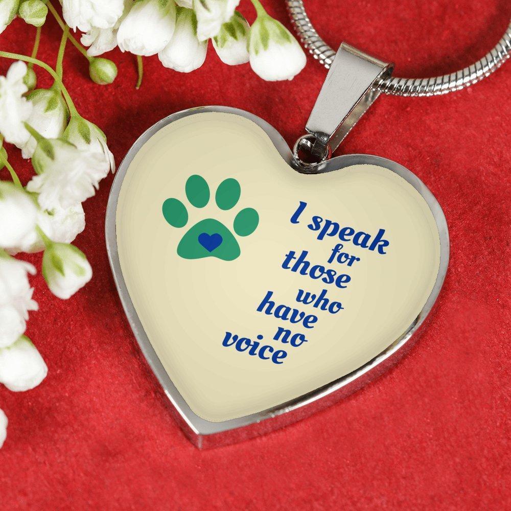 Veterinary Jewelry Gift Luxury Heart Necklace - I speak for those who have no voice-Necklace-I love Veterinary