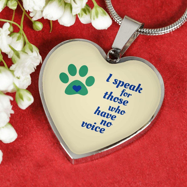 Veterinary Jewelry Gift Luxury Heart Necklace - I speak for those who have no voice-Necklace-I love Veterinary