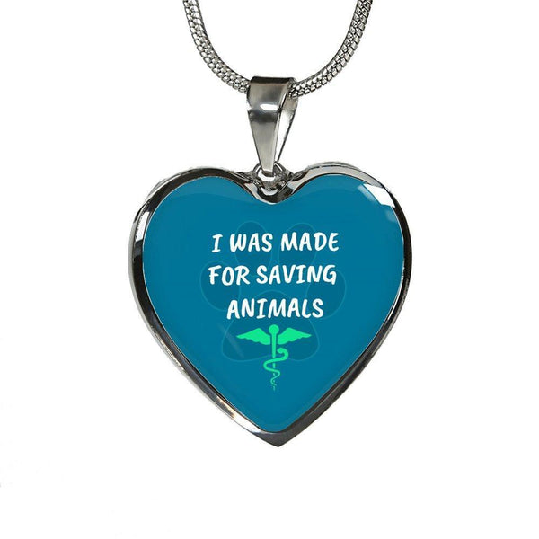 Veterinary Jewelry Gift Luxury Heart Necklace - I was made for saving animals-Necklace-I love Veterinary