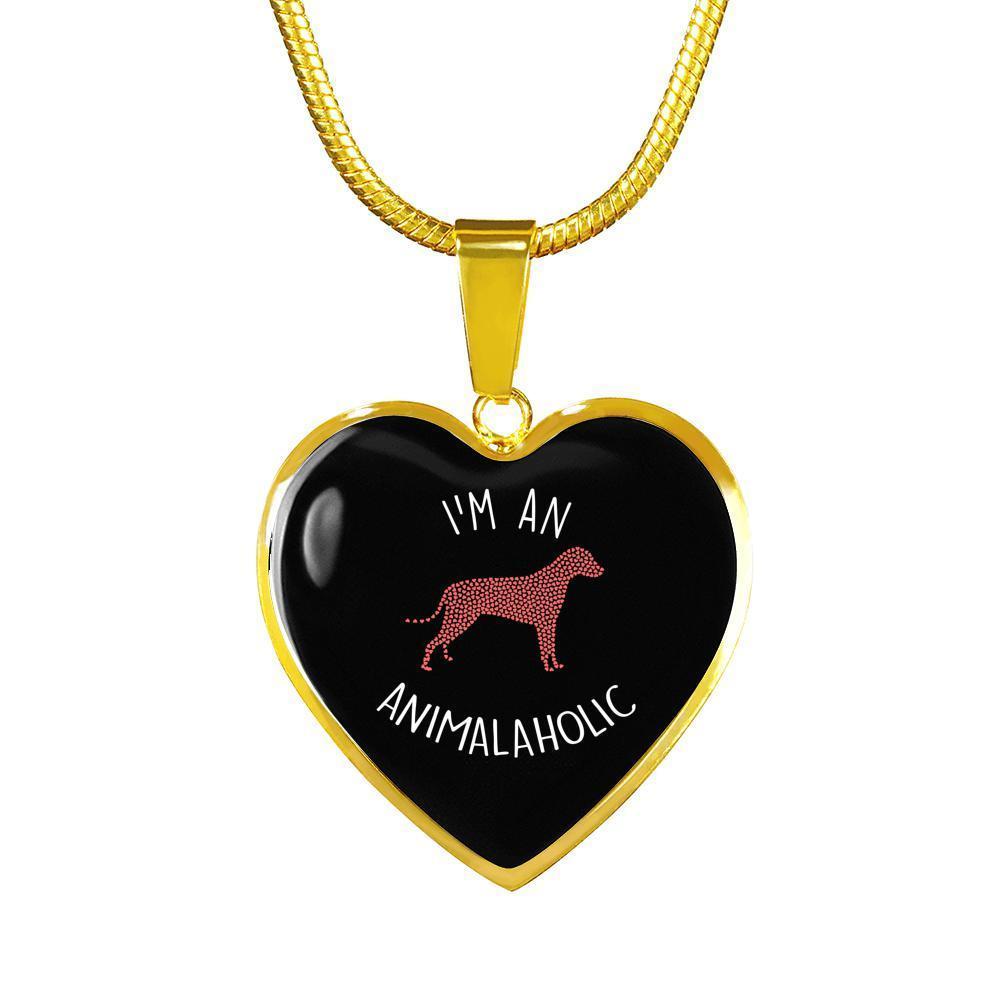 Veterinary Jewelry Gift Luxury Heart Necklace - I'm an animalaholic-Necklace-I love Veterinary