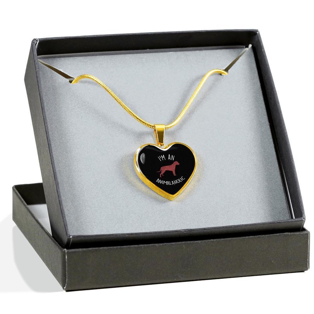 Veterinary Jewelry Gift Luxury Heart Necklace - I'm an animalaholic-Necklace-I love Veterinary