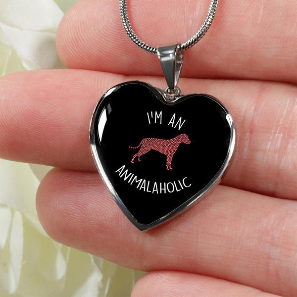 Veterinary Jewelry Gift Luxury Heart Necklace - I'm an animalaholic-Necklace-I love Veterinary