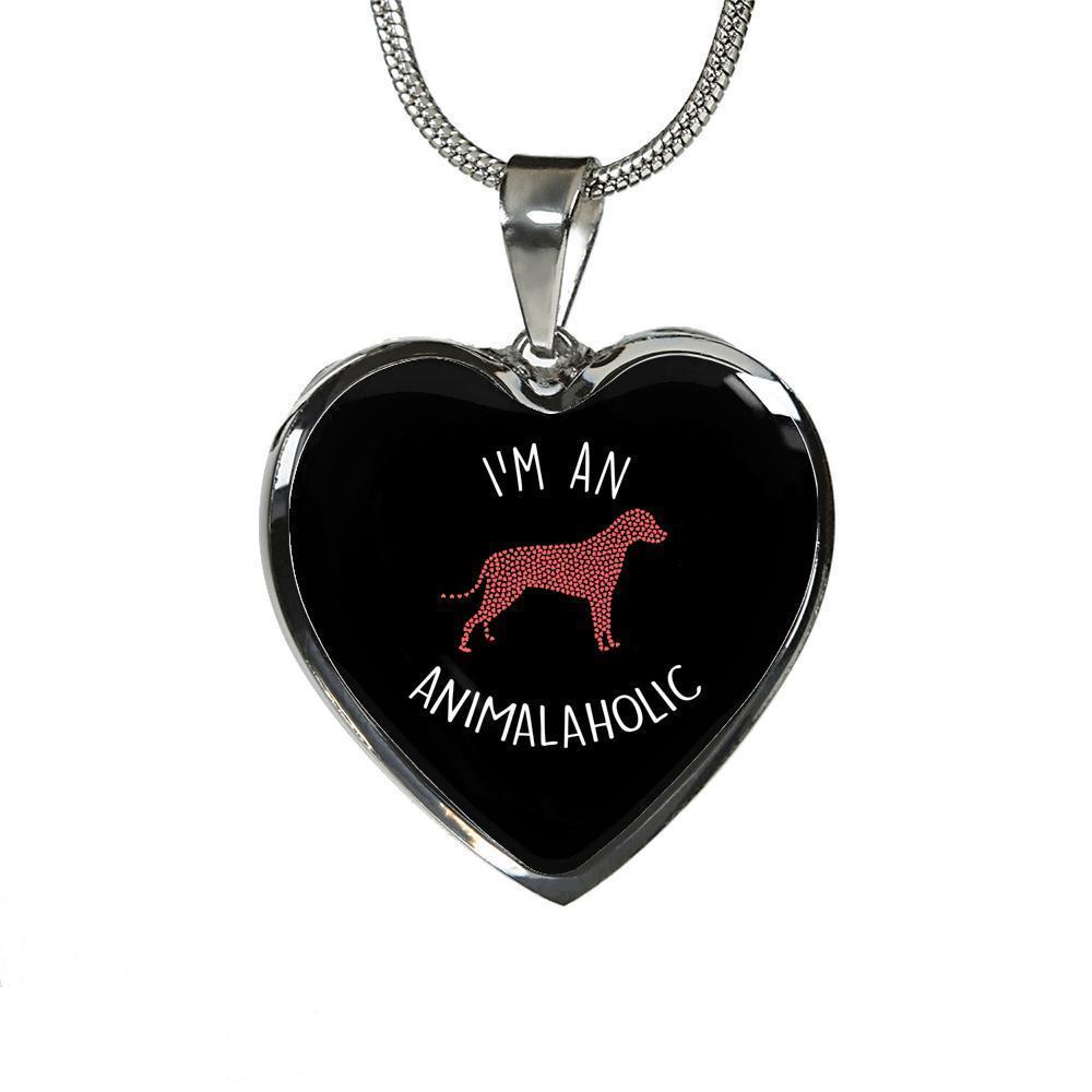 Veterinary Jewelry Gift Luxury Heart Necklace - I'm an animalaholic-Necklace-I love Veterinary