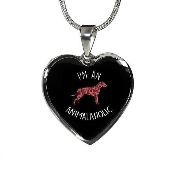 Veterinary Jewelry Gift Luxury Heart Necklace - I'm an animalaholic-Necklace-I love Veterinary