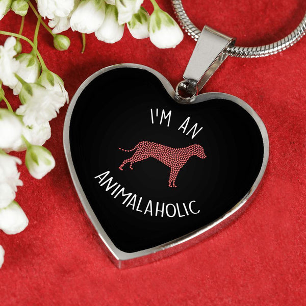 Veterinary Jewelry Gift Luxury Heart Necklace - I'm an animalaholic-Necklace-I love Veterinary