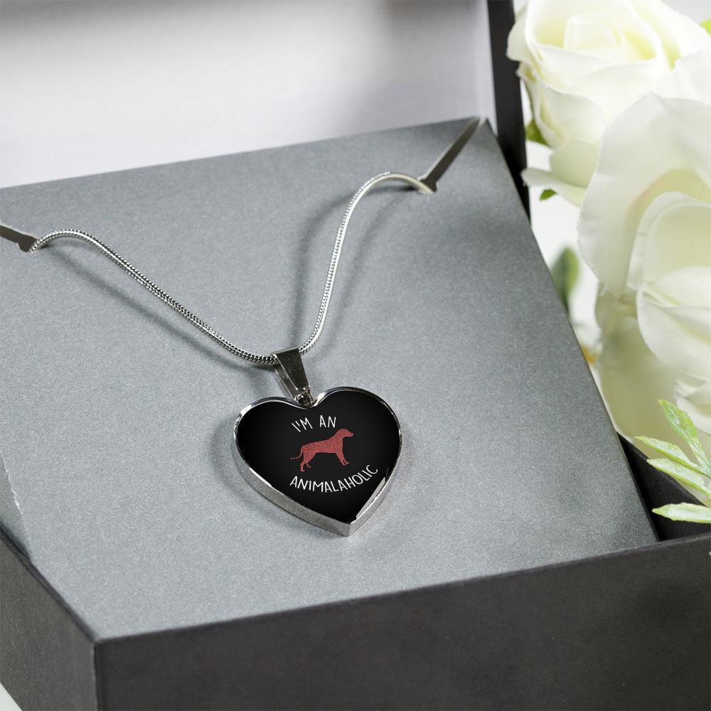 Veterinary Jewelry Gift Luxury Heart Necklace - I'm an animalaholic-Necklace-I love Veterinary