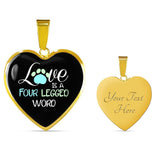 Veterinary Jewelry Gift Luxury Heart Necklace - Love is four legged word-Necklace-I love Veterinary