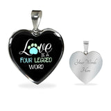 Veterinary Jewelry Gift Luxury Heart Necklace - Love is four legged word-Necklace-I love Veterinary