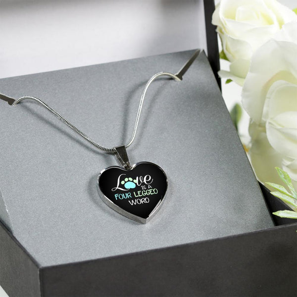 Veterinary Jewelry Gift Luxury Heart Necklace - Love is four legged word-Necklace-I love Veterinary